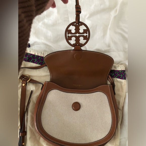 Tory Burch Brown and Cream Crossbody Bag - Picture 3 of 5